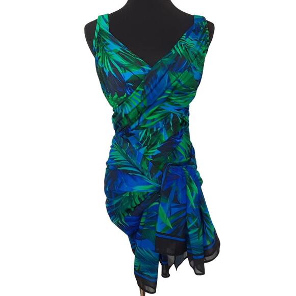 MiracleSuit Rock Solid Revele Underwire One Piece Swimsuit & Sheer Sarong Sz 16 - Picture 1 of 15